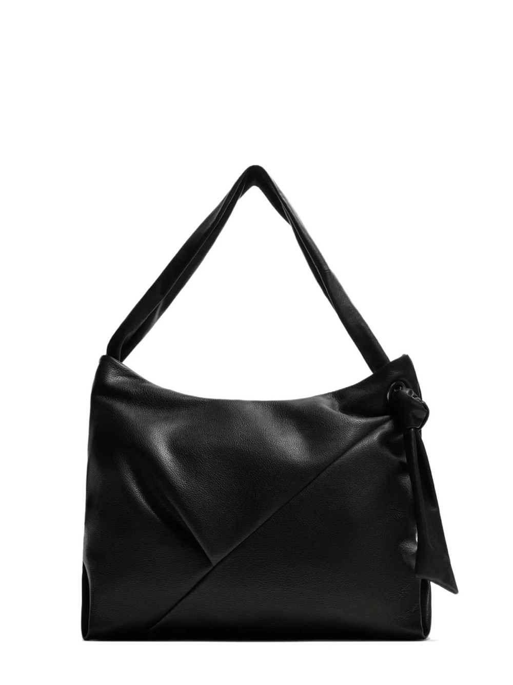 Zara Black Knotted-Detail Shoulder Hobo Bag